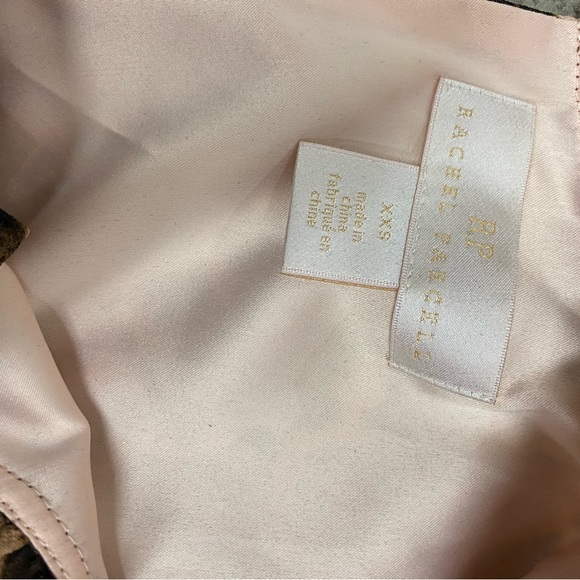 NWOT Rachel Parcel Ruffle Leopard Print blouse xxs - Picture 5 of 5